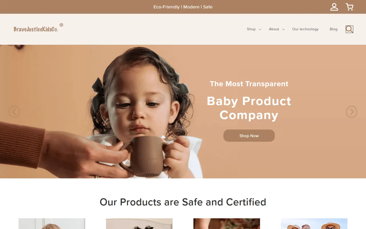 Screenshot of bravejusticekidsco.com