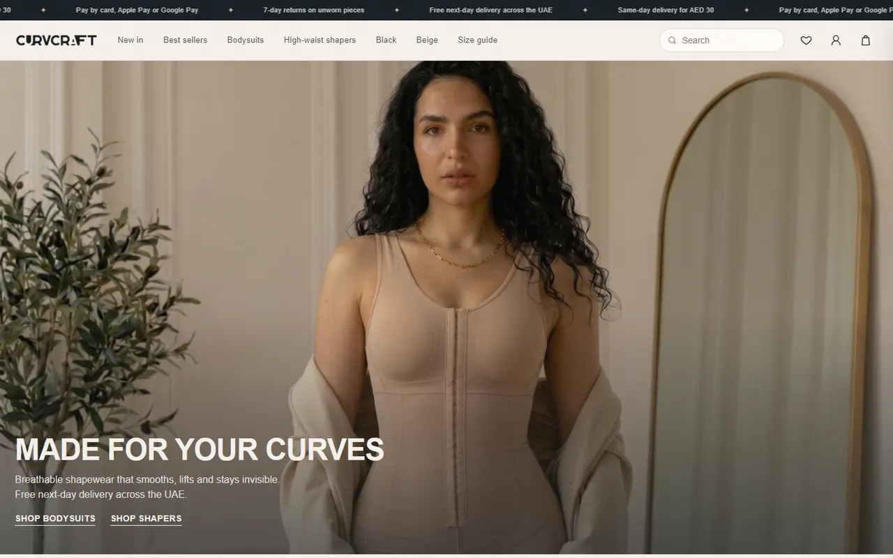 Screenshot of curvcraft.com