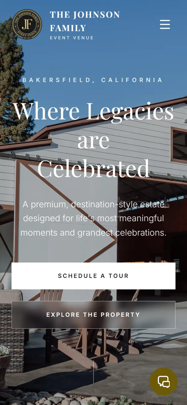 johnsonfamilyvenue.com on a phone