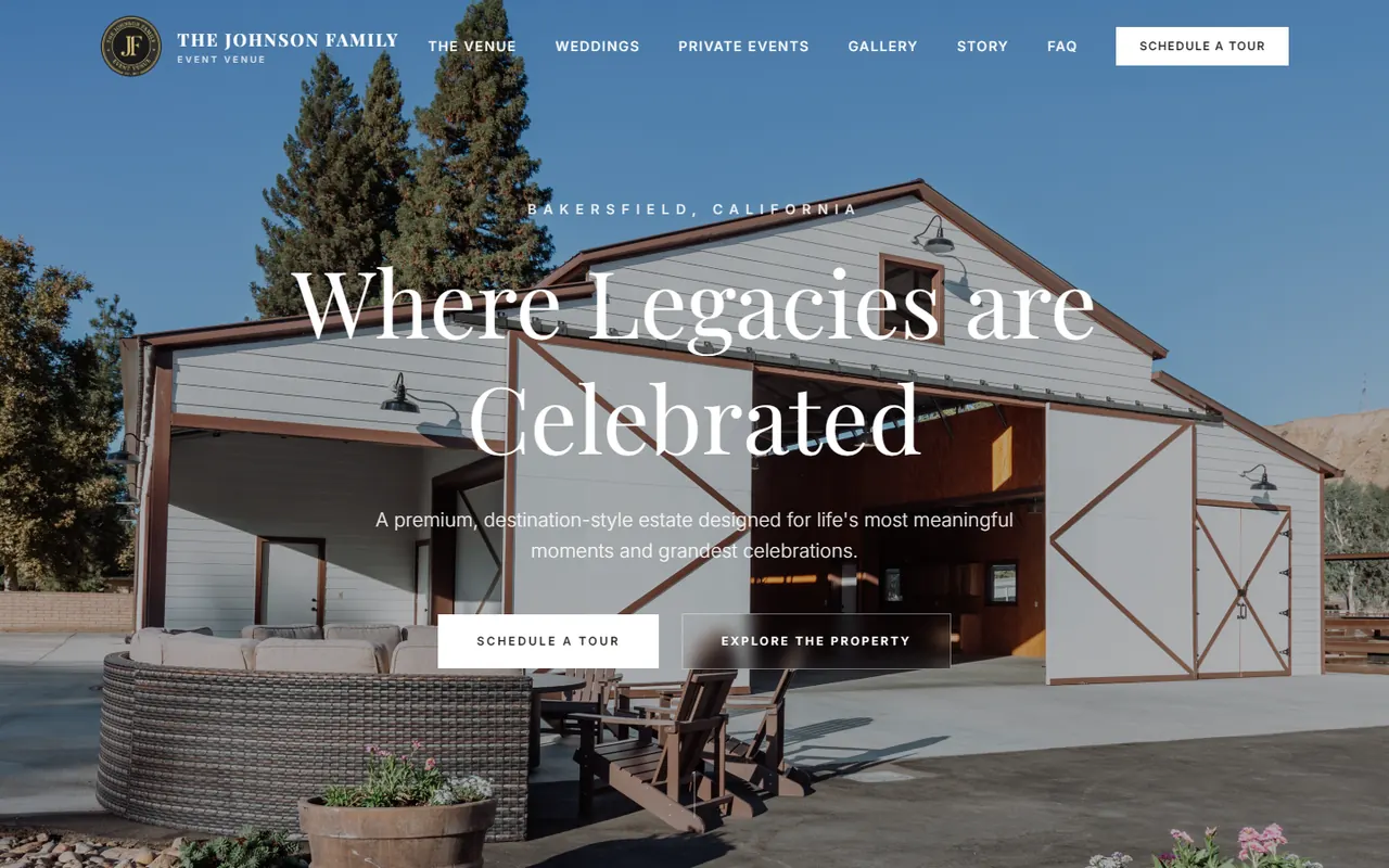 Screenshot of johnsonfamilyvenue.com