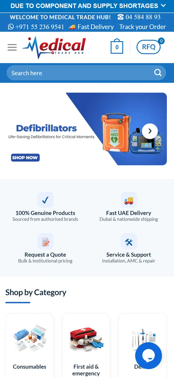 medicaltradehub.com on a phone