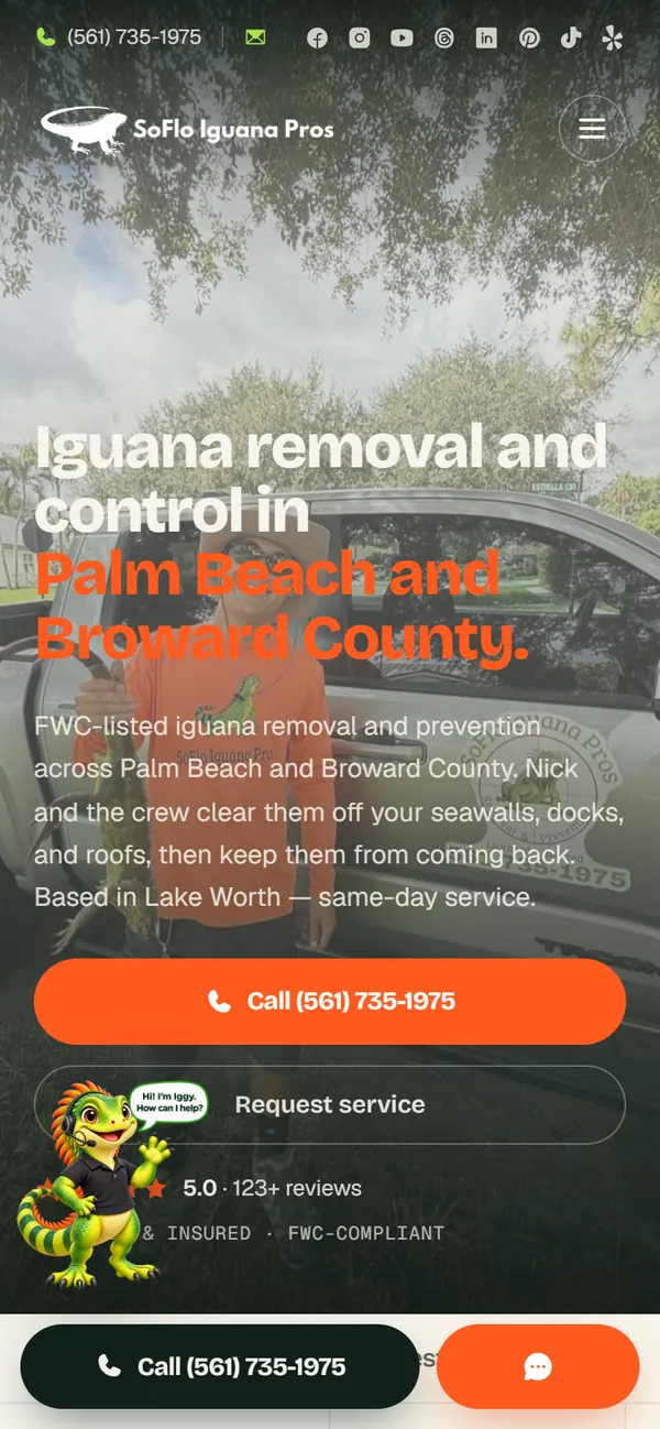 sofloiguana.com on a phone