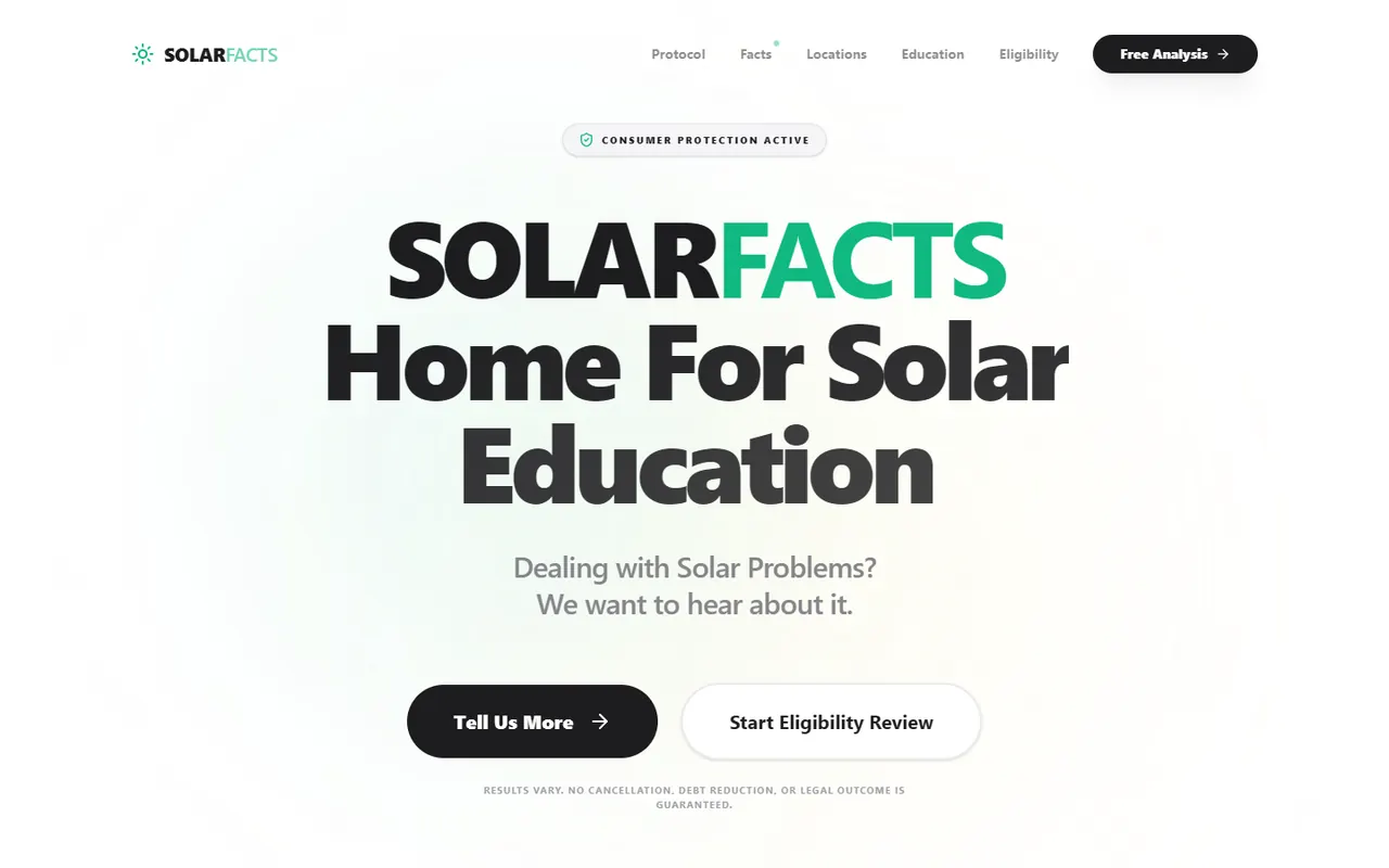 Screenshot of solarfacts.org
