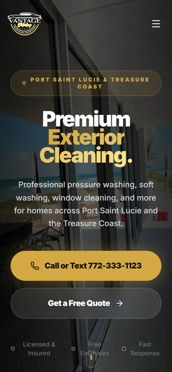 vantageprowash.com on a phone