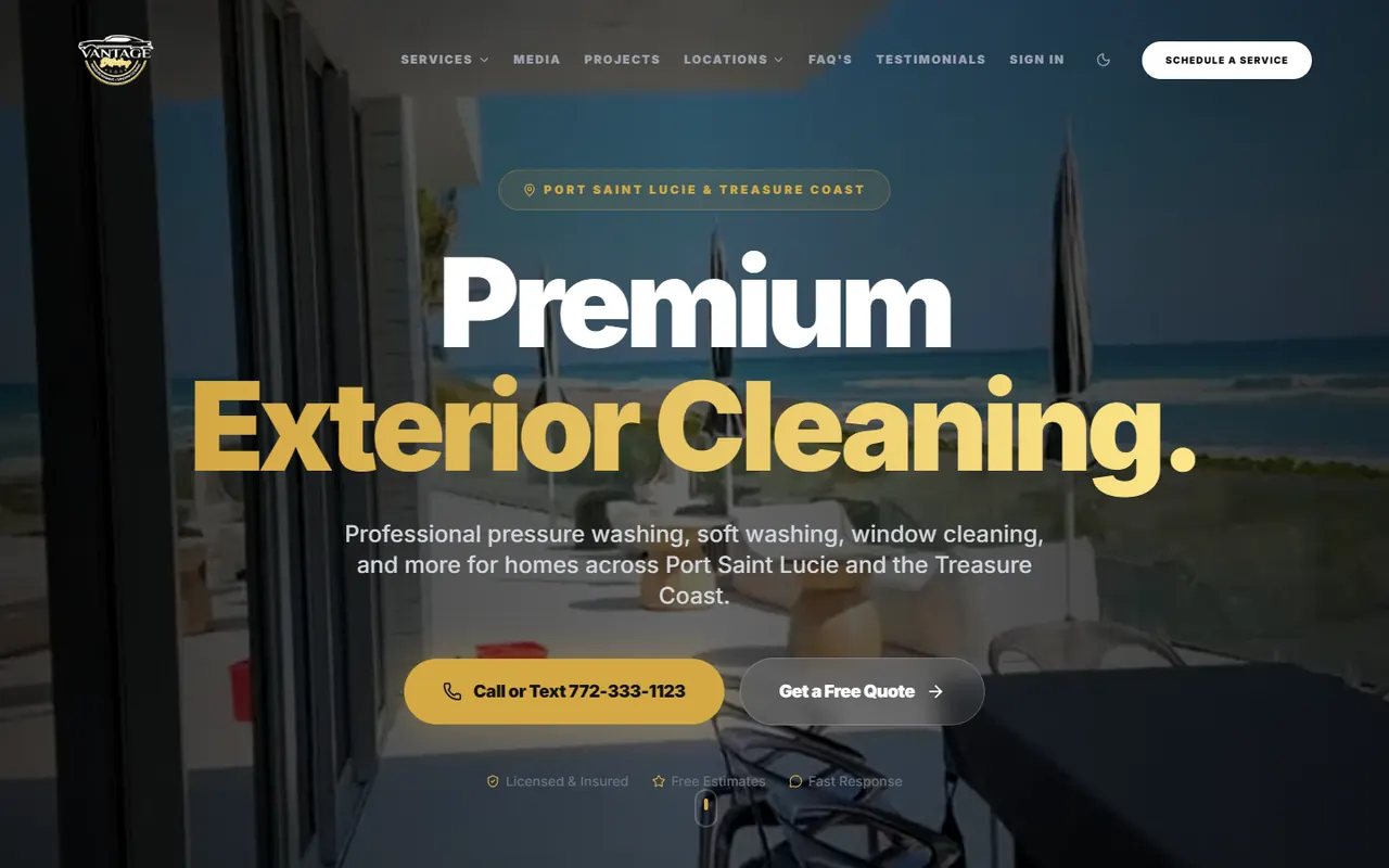 Screenshot of vantageprowash.com
