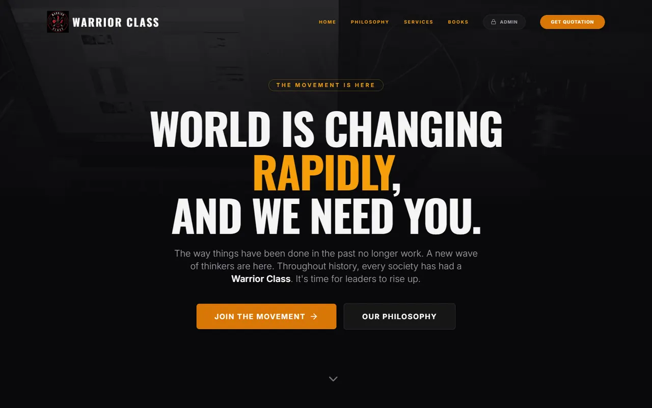 Screenshot of warriorclass.com